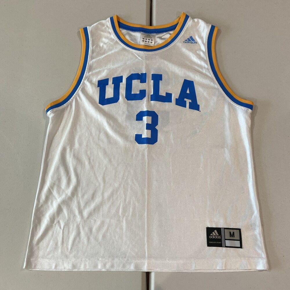 Adidas UCLA Bruins #3 Basketball Jersey Men’s M White Blue Yellow NCAA College
